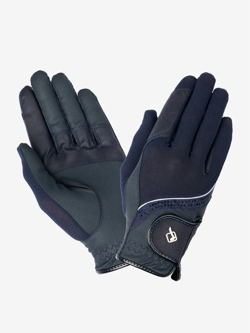 LeMieux Crystal Riding Gloves in Navy